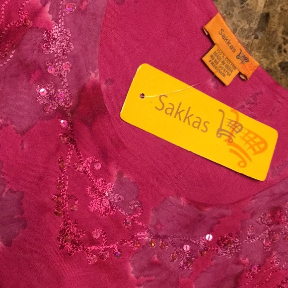 Tie Dye Lace/Sequin Embroidered Tunic or Cover Up. - Picture 2 of 9
